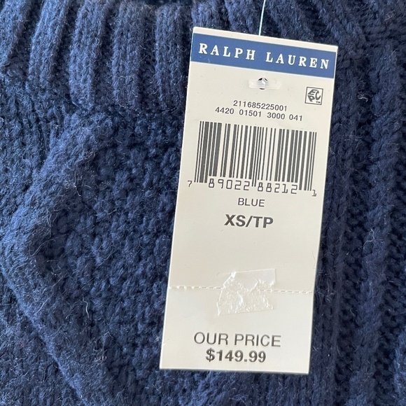 POLO RALPH LAUREN CABLE KNIT DRESS NEW WITH TAGS SIZE XS - Picture 4 of 13